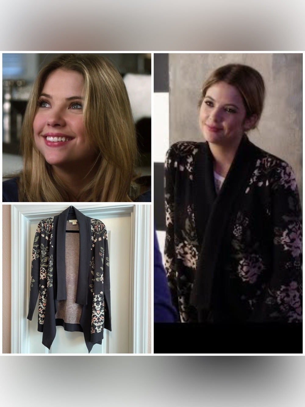 ASO Pretty Little Liars Urban Outfitters Black Floral Open Front Cardigan